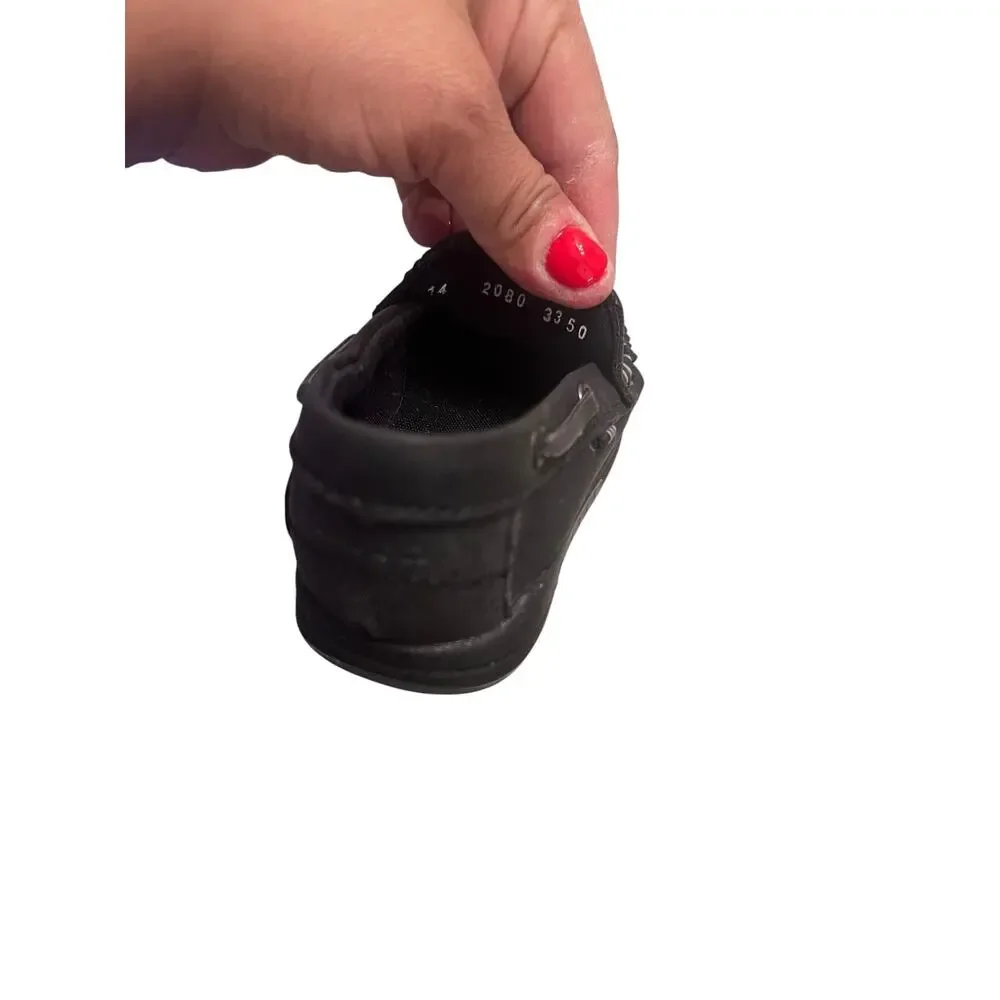 Toddler Boy’s 7 black loafer moccasin driving whipstitch preppy  comfort shoes